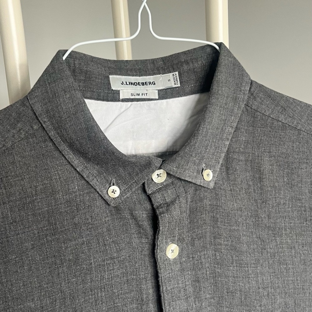 J.Lindeberg Dark Gray Casual Button Down Shirt
